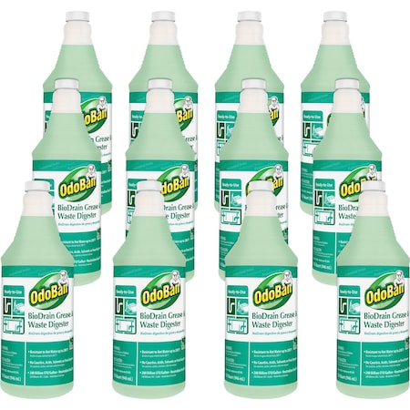 Odoban Grease/Waste Digester, Floral Scent, 32oz GN, PK 12 ODO928062Q12